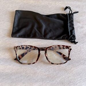 NWOT Blue Light Glasses With Soft Bag Case (Non-Prescription)
